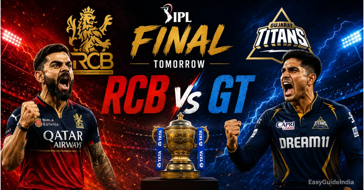 RCB vs GT Live Score IPL 2026 Final: Defending Champions RCB Battle Mighty Titans for the Crown